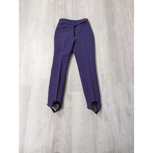 Obermeyer Vintage Ski Stirrup Pants W Loop Junior Cadets Sz 14 Purple Wool (50%) - Picture 1 of 11